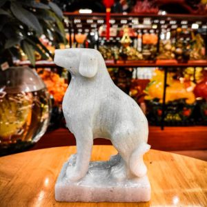 Tượng Chó Đá Trắng - Hóa giải thế Thoát Tài