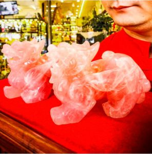 Tỳ Hươu từ thạch anh hồng – Trừ tà án, hút tài lộc